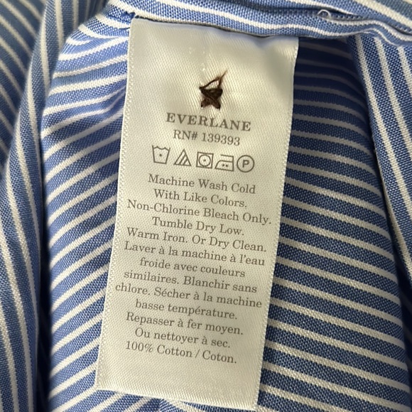 Everlane The Tiered Blue & White Striped Poplin Sleeveless Maxi Dress - XS - Picture 14 of 16